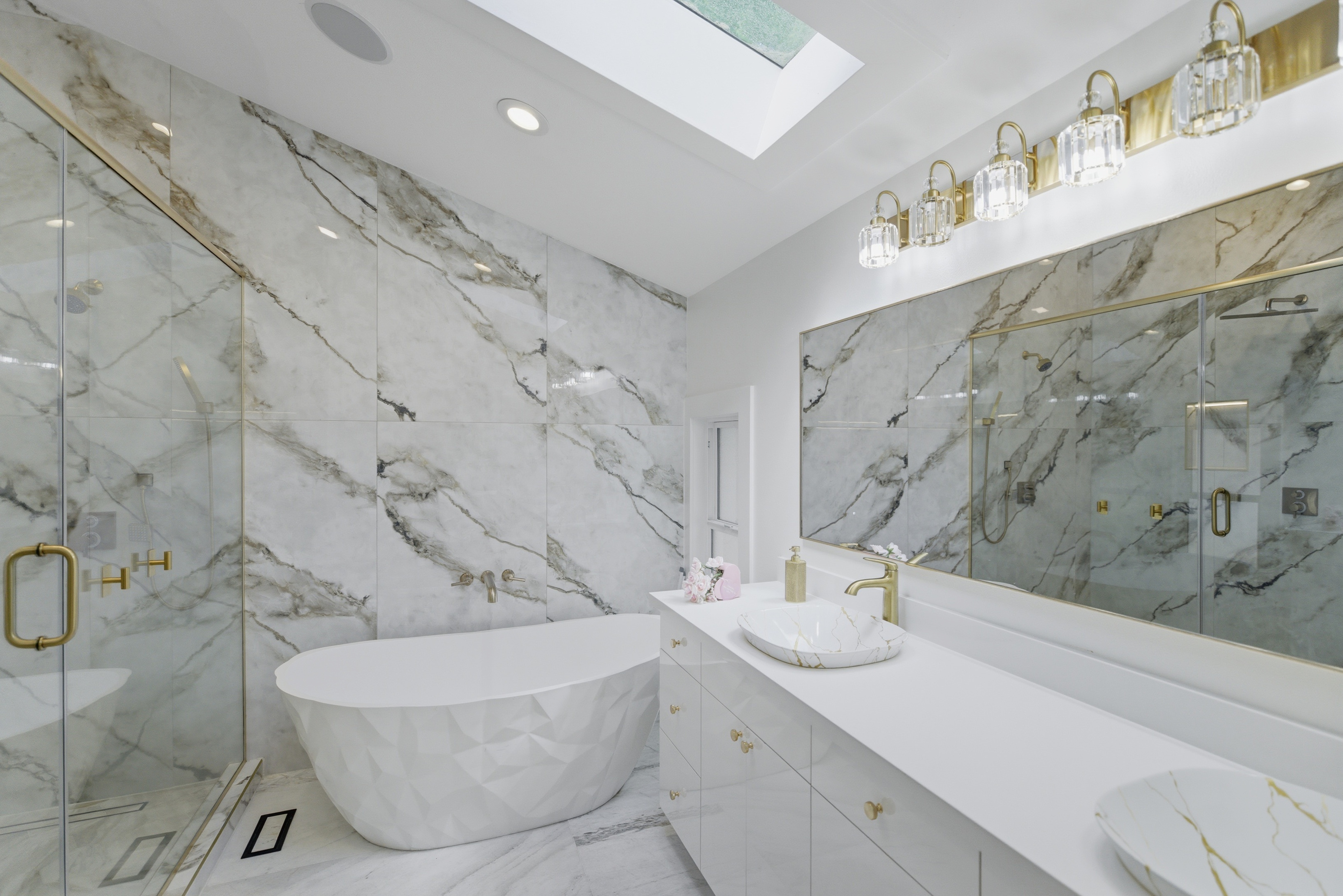 Spa-inspired bathroom with modern finishes